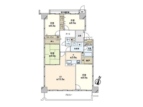 アーブルヴェール西神中央 Ⅱ番館 間取図(平面図)