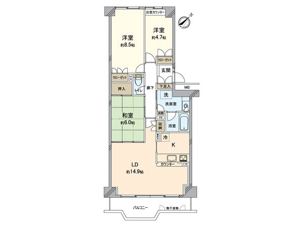 須磨パークヒルズ D棟 間取図(平面図)