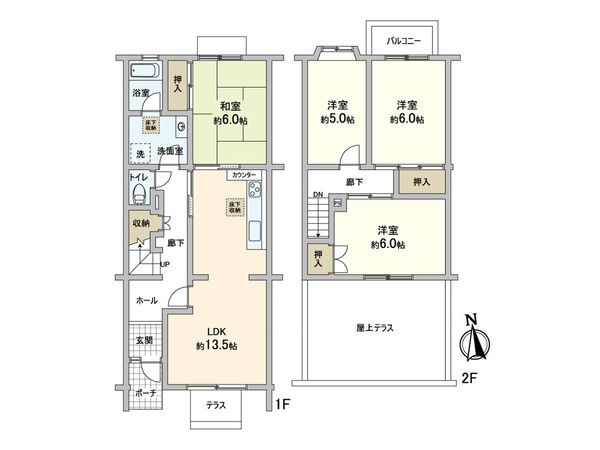 北落合第2住宅 低層棟 間取図(平面図) 北落合第2住宅 低層棟 間取図(平面図)