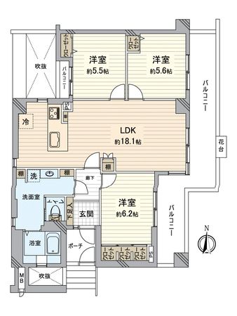 エルタウン学園6 間取図(平面図)