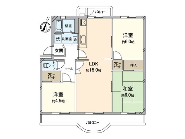 名谷27団地 111号棟 間取図(平面図)