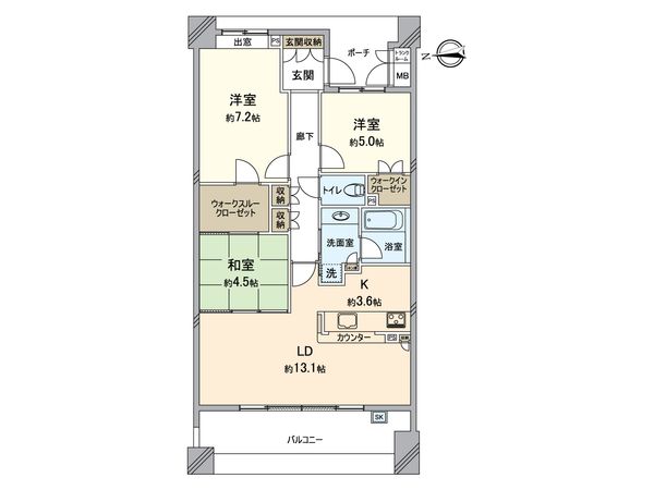 カルチェリベルテ学園都市 間取図(平面図)