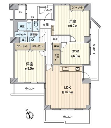 ハイユニタウン 532号棟 間取図(平面図) ハイユニタウン 532号棟 間取図(平面図)