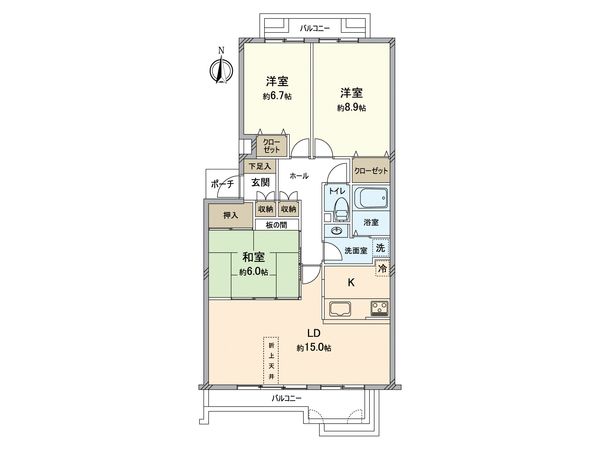 モンセーヌ西神南 17号棟 間取図(平面図) モンセーヌ西神南 17号棟 間取図(平面図)
