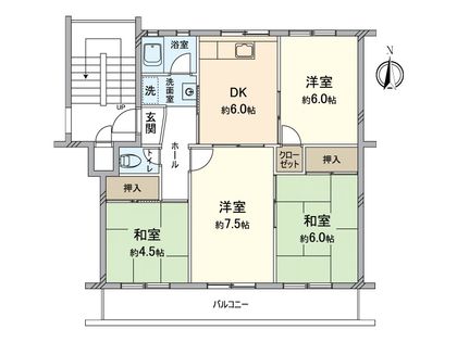 名谷8団地 42号棟 間取図(平面図)