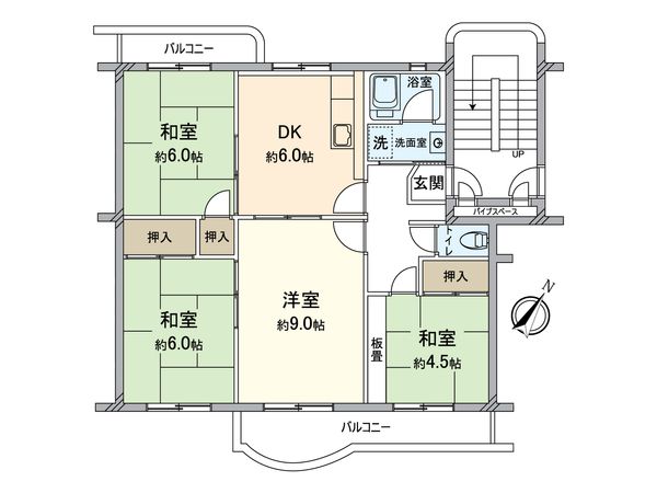 名谷20団地 96号棟 間取図(平面図) 名谷20団地 96号棟 間取図(平面図)