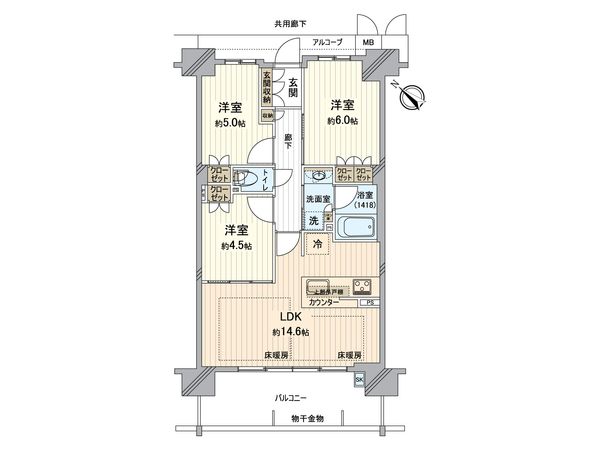 プレサンスロジェ西神南 間取図(平面図) プレサンスロジェ西神南 間取図(平面図)