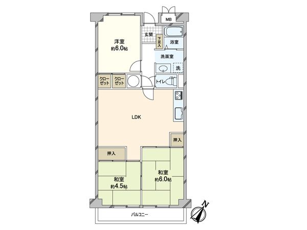朝霧マンション B棟 間取図(平面図)