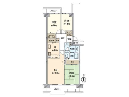 西神中央ウェステージ 壱番館 間取図(平面図)