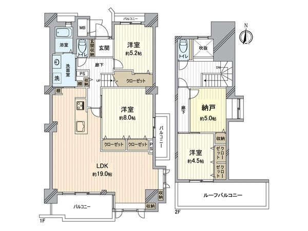 エルタウン学園2 102号棟 間取図(平面図) エルタウン学園2 102号棟 間取図(平面図)