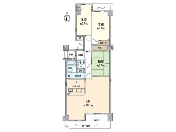 グリーンタウン月が丘・カーサソルーナⅡ番館 間取図(平面図) グリーンタウン月が丘・カーサソルーナⅡ番館 間取図(平面図)