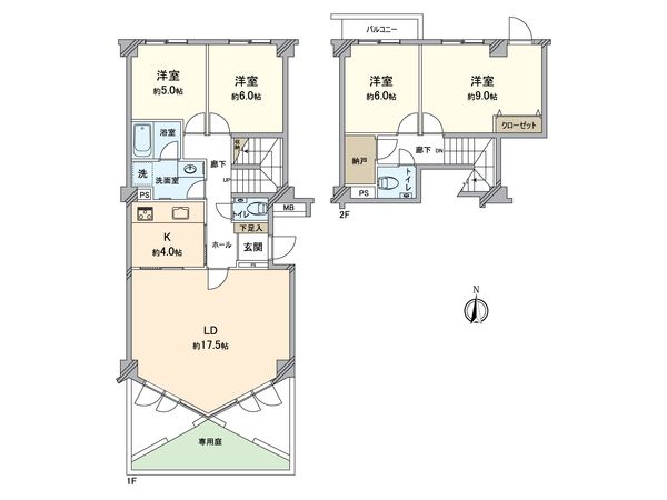 ベルエール西神南 17番館 間取図(平面図) ベルエール西神南 17番館 間取図(平面図)