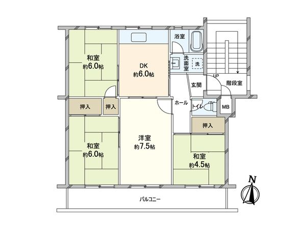 名谷6団地 23号棟 間取図(平面図) 名谷6団地 23号棟 間取図(平面図)