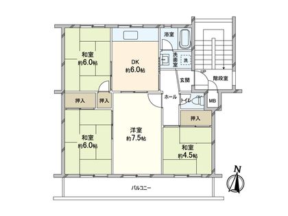名谷6団地 23号棟 間取図(平面図)