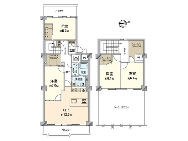 ネオコーポ明舞壱番館 間取図(平面図) 間取図(平面図)