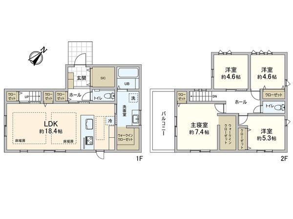 渦森台4丁目 新築戸建 間取図(平面図) 渦森台4丁目 新築戸建 間取図(平面図)