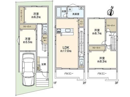 田中町3丁目 新築戸建 間取図(平面図)