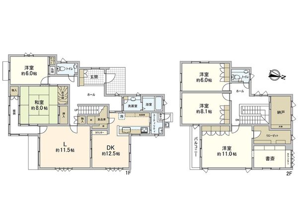 住吉山手1丁目 戸建 間取図(平面図) 住吉山手1丁目 戸建 間取図(平面図)