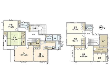 住吉山手1丁目 戸建 間取図(平面図)