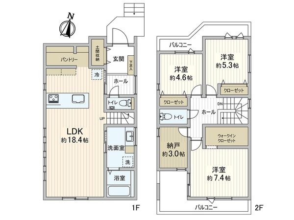 甲南台 新築戸建 1号地 間取図(平面図)