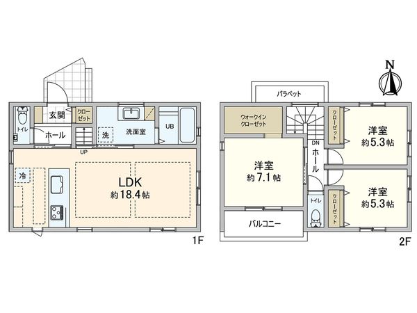 鴨子ヶ原3丁目 新築戸建 間取図(平面図) 鴨子ヶ原3丁目 新築戸建 間取図(平面図)