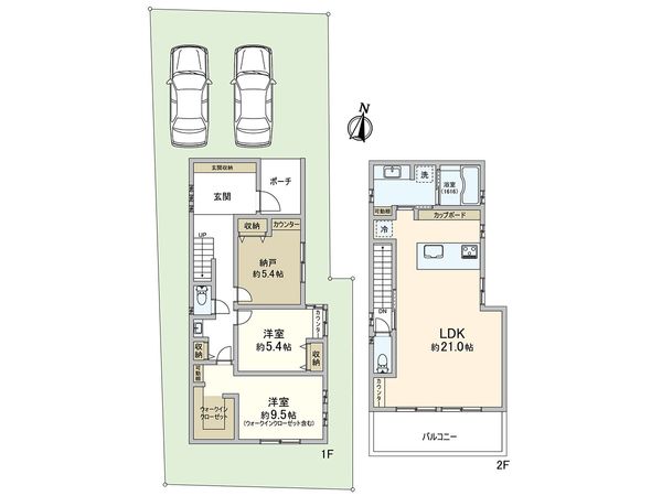 住吉山手1丁目 新築戸建 1号地 間取図(平面図) 住吉山手1丁目 新築戸建 1号地 間取図(平面図)