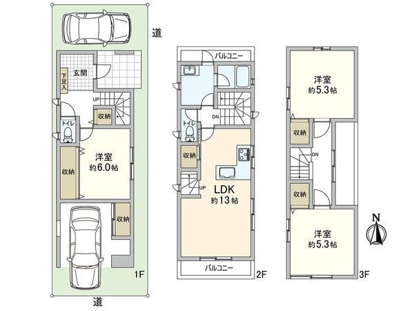 西岡本1丁目 戸建 間取図(平面図)