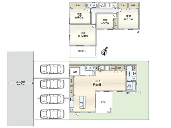 住吉山手9丁目 借地権付新築戸建 間取図(平面図)