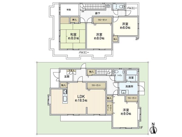 鴨子ヶ原3丁目 戸建 間取図(平面図) 鴨子ヶ原3丁目 戸建 間取図(平面図)