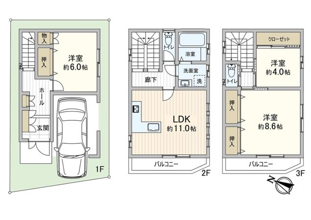 御影山手3丁目 戸建 間取図(平面図) 御影山手3丁目 戸建 間取図(平面図)