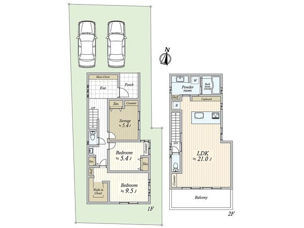 住吉山手1丁目 新築戸建 1号地 間取図(平面図)