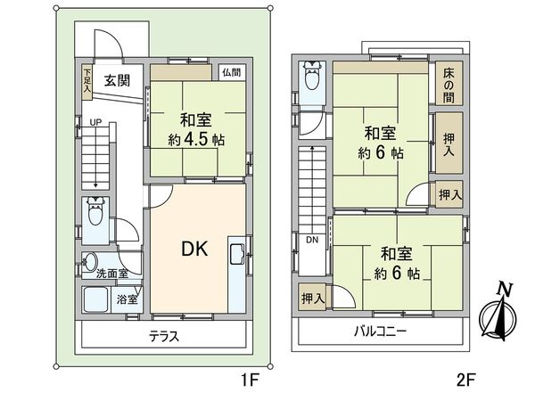 田中町5丁目戸建 間取図(平面図) 田中町5丁目戸建 間取図(平面図)