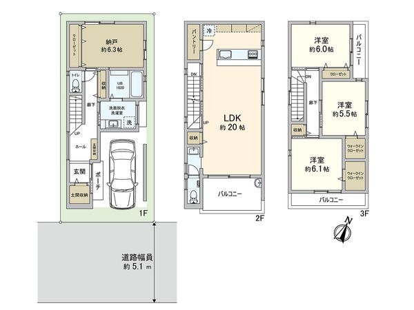 青木2丁目 新築戸建 間取図(平面図) 青木2丁目 新築戸建 間取図(平面図)