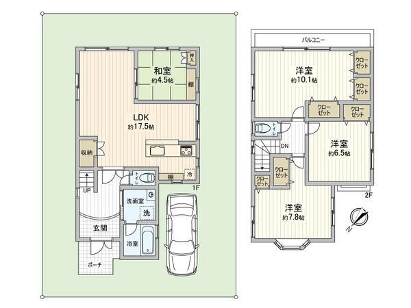 神戸市東灘区渦森台3丁目 戸建 間取図(平面図) 神戸市東灘区渦森台3丁目 戸建 間取図(平面図)