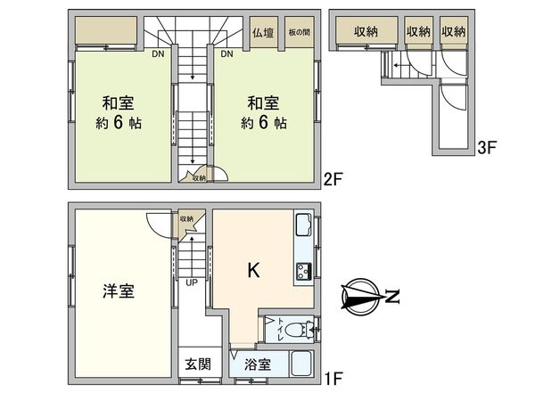 尼崎市名神町1丁目 テラスハウス 間取図(平面図) 尼崎市名神町1丁目 テラスハウス 間取図(平面図)