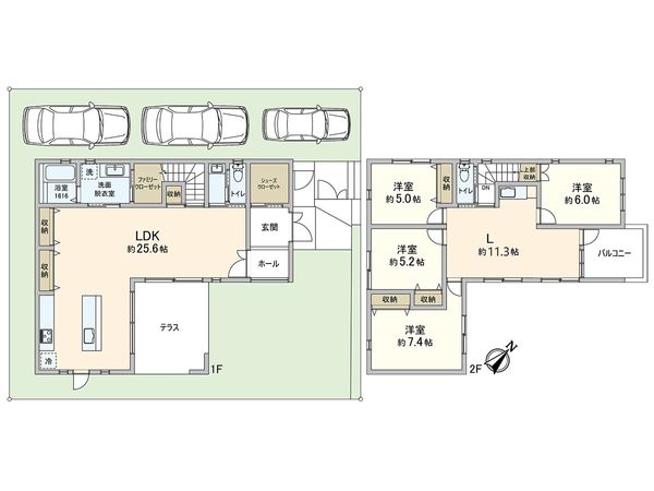 渦森台4丁目借地権付 新築戸建 間取図(平面図)
