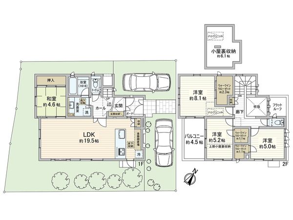 東灘区岡本9丁目戸建て(ファインコート岡本) 間取図(平面図)
