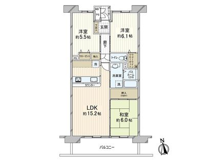 セレーノ見附 間取図(平面図)