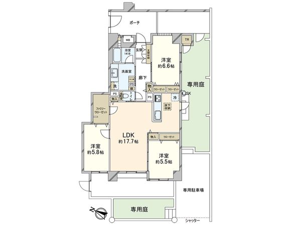 レジオン東灘公園通り 間取図(平面図)
