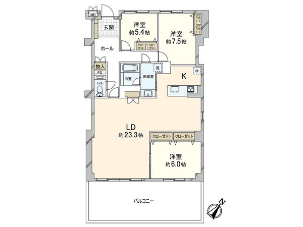 パレロワイヤル芦屋川 間取図(平面図)