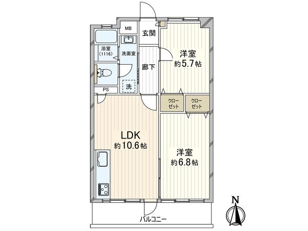 魚崎コーポ 間取図(平面図) 魚崎コーポ 間取図(平面図)