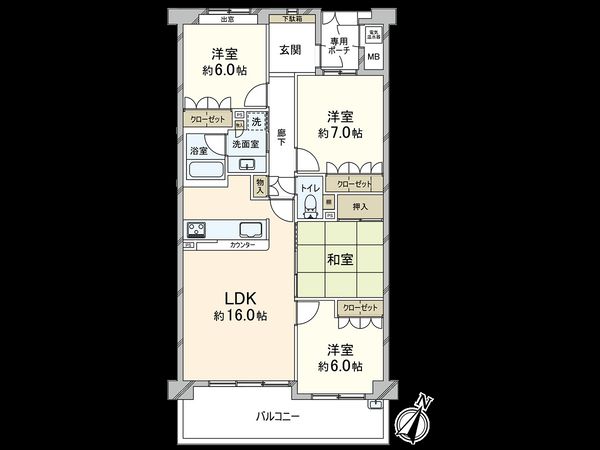 グランベース芦屋川ロジュマン 間取図(平面図)