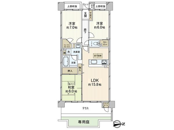コスモ芦屋川シーサイドテラス 間取図(平面図)