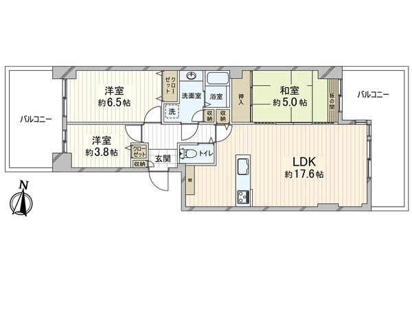 RICイーストコート6番街 2番館 間取図(平面図)