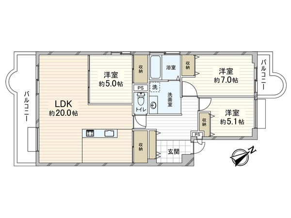 RICウエストコート5番街 4番館 間取図(平面図)