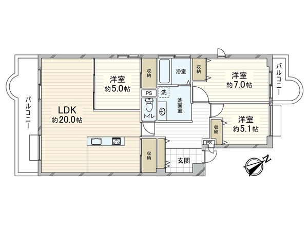 RICウエストコート5番街 4番館 間取図(平面図) RICウエストコート5番街 4番館 間取図(平面図)
