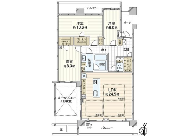 グランドメゾン住吉本町ネクス 間取図(平面図) 間取図(平面図)