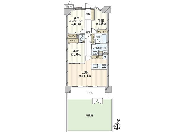 ライオンズマンション住吉川 間取図(平面図) ライオンズマンション住吉川 間取図(平面図)
