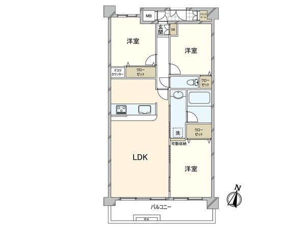 コスモシティ住吉川公園イースト 間取図(平面図)