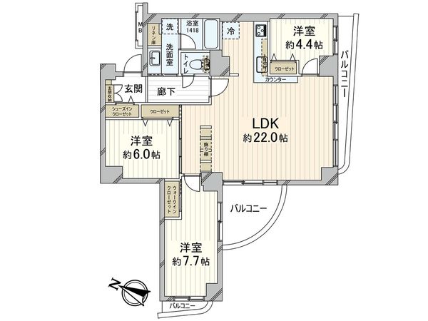 グラン・フェルティ本山 間取図(平面図) グラン・フェルティ本山 間取図(平面図)
